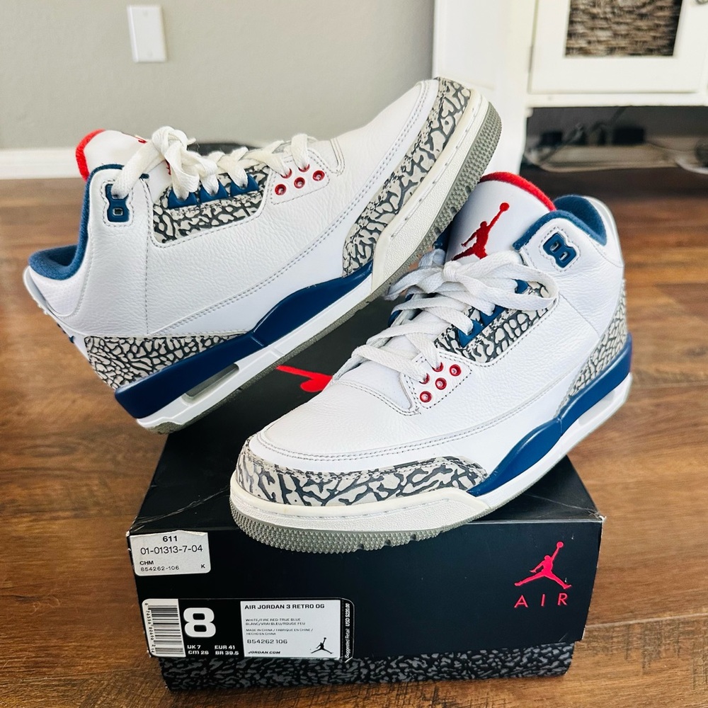 Jordan 3 True Blue. Mens sz 8